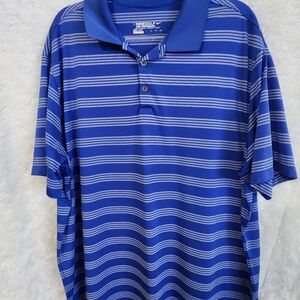 Nike Men's Dri-Fit Golf Tour Performance Polo Shirt in Blue White Stripes XXL